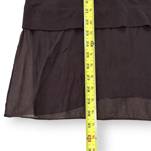 EILEEN FISHER Tunic Top Small Stretch Silk Jersey Layered Long Sleeve Brown - Picture 8 of 8